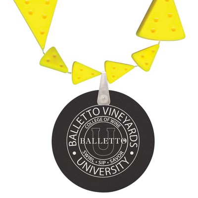 Cheese Wedge Shaped Beads with an Imprint on a Hanging Disk