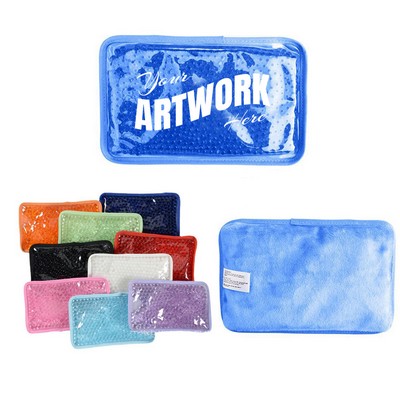 Plush Rectangle Shape Gel Bead Ice Pack Or Hot/Cold Pack