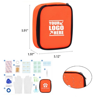 60 Piece Pet First Aid Kit W/Fanny Pack