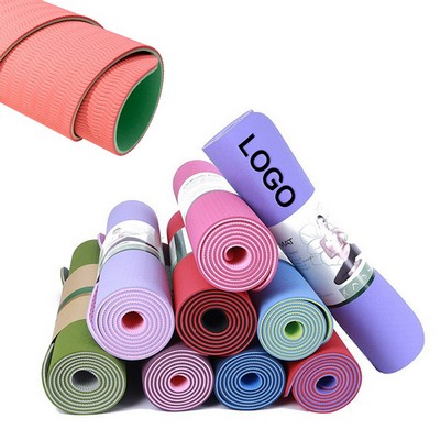 Custom Eco Friendly TPE Non Slip Yoga Mat w/Storage Bag 72"x24"