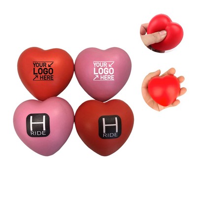 Pu Red Heart Shaped Anti Stress Balls Squeeze Toy for Office