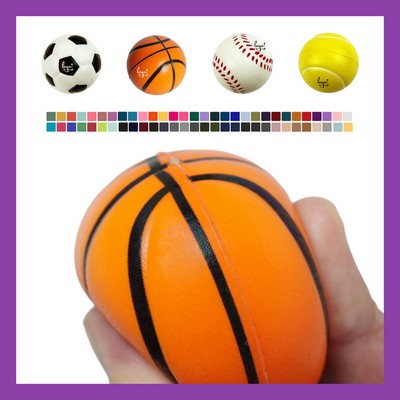 2.4" PU Foam Basketball Shaped Stress Reliever Ball