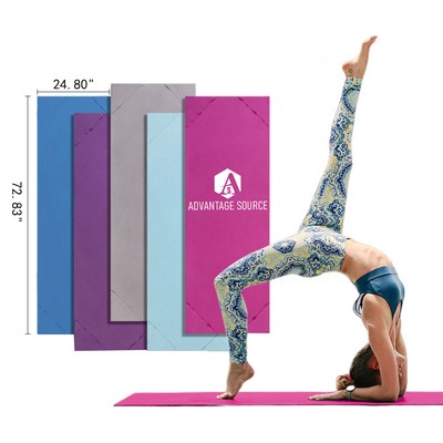 25"x73" Custom Polyester Non-Slip Yoga Mat Towel with Carry Bag