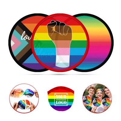 Custom LGBT Patterns Foldable Flying Disc Fans