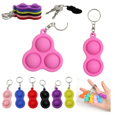 Silicone Dimple Gourd Stress Reliever Keychain