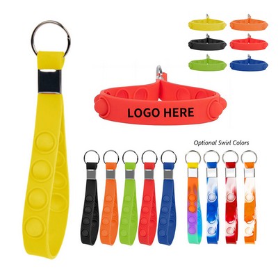 Silicone Squeeze Pop Keyring