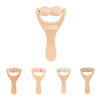 Portable Wooden Massager With Rollers
