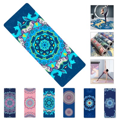 Full Color 72"X24" Tpe Non Slip Yoga Mat With Carrying Bag