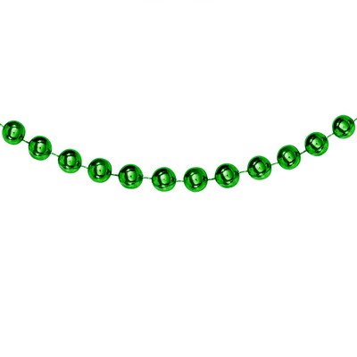 33" Metallic Green Round Beads Necklace