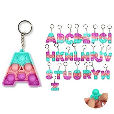 Alphabetical Silicone Push Pop Keyring