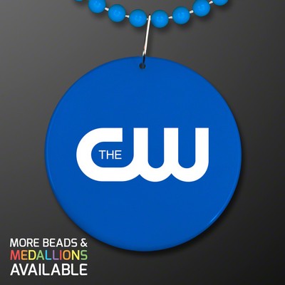 Blue Medallion with Beaded Necklace (Non Light Up) - PRINTED