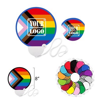 Pop Up Progress Pride Fan w/ Strap
