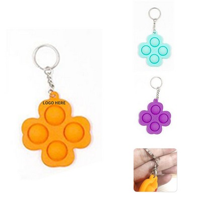 Lucky Clover Silicone Push Pop Keychain