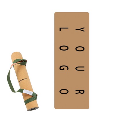 Natural Rubber Cork Yoga Mat With Strap