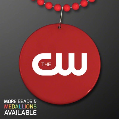 Red Medallion with Beaded Necklace (Non Light Up) - PRINTED