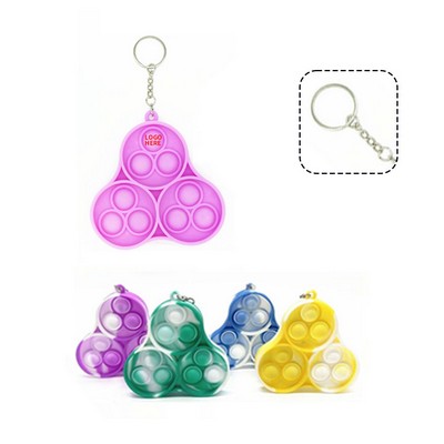Triangular Stress-Relief Bubble Keychain